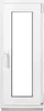 A white PVC window with a clear glass pane and a silver handle. Produktbild-Vorschau
