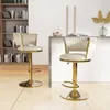 Two bar stools are shown in a modern kitchen or dining area with a bookshelf in the background. Voir les images du produit