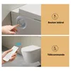 A split image showing two ways to control a toilet: a side button and a remote control. Podgląd zdjęcia produktu