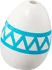 A white egg-shaped object with a blue geometric pattern around the middle. Produktbild-Vorschau