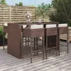 7-tlg. Gartenbar-Set mit Kissen Braun Poly Rattan Produktbild-Vorschau 2