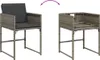 vidaXL 11-tlg. Garten-Essgruppe mit Kissen Grau Poly Rattan Produktbild-Vorschau 7