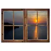 Leinwandbild fenster - sonnenuntergang über dem wasser Produktbild-Vorschau 3