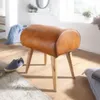 FineBuy Tabouret en cuir véritable / bois massif 45 x 53 x Voir les images du produit 1