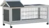 FLAMINGO Kaninchenstall Honey Rustic 115x55x64,5 cm Grau Produktbild-Vorschau 1