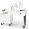 COSTWAY Coiffeuse Coiffeuse avec miroir LED, 3 modes Voir les images du produit 1