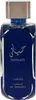 A product shot of a blue perfume bottle with silver and gold accents. Anteprima dell’immagine prodotto