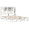 vidaXL Massivholzbett mit Regal ohne Matratze Weiß 140x200 Produktbild-Vorschau 3