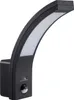 A black LED lamp with a motion sensor is shown against a white background. Produktbild-Vorschau