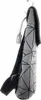 A gray backpack with a geometric pattern is shown hanging against a white background. Produktbild-Vorschau