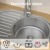 QUADRON Spülbecken 1-Becken Spüle | Größe: 77 x 50 x 16 cm Produktbild-Vorschau 2