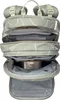 The image shows the inside of an open backpack, revealing its compartments and contents. Produktbild-Vorschau