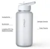 Trinkflasche 1L Sport Flasche Wasserflasche BPA frei weiß Produktbild-Vorschau 2