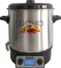 A stainless steel electric cooker with a black lid and base, featuring a digital display and control panel. Podgląd zdjęcia produktu