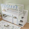 Merax Etagenbett Hochbett 90x200cm mit Treppenaufbewahrung Produktbild-Vorschau 9