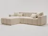 A modern beige sectional sofa with plush cushions, presented against a clean white background. Produktbild-Vorschau