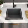 vidaXL Ručně vyráběný kuchyňský dřez z černé nerezové oceli Náhled obrázku produktu 3
