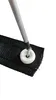 A close-up of a black woven material with a screw and a white plastic washer attached to a metal pole. Produktbild-Vorschau