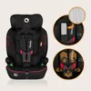 A collage showing a black car seat with red trim, and two close-up insets highlighting features. Anteprima dell’immagine prodotto