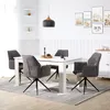 Homestyle4u 6 čalouněných židlí otočná židle žinylka šedá Náhled obrázku produktu 2