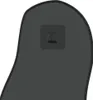 A close-up view of a black object with a small square indentation in the center, which contains a cross-like symbol. Náhled obrázku produktu