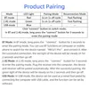 A table and text explaining how to pair a product via Bluetooth, 2.4G, or USB. Produktbild-Vorschau