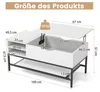 COSTWAY Couchtisch mit anhebbarer Platte, Wohnzimmertisch Produktbild-Vorschau 7