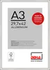 A framed poster with product information and branding. Produktbild-Vorschau