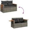 vidaXL Sofa ogrodowa 2-osobowa z poduszkami z szarego Podgląd zdjęcia produktu 9