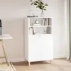 vidaXL Vysoká doska biela 60x36x110 cm Drevo Náhľad obrázku produktu 1