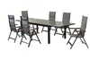 A set of outdoor dining furniture, including a table and chairs, displayed on a white background. Produktbild-Vorschau