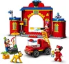 A LEGO set featuring a fire station, fire truck, and characters from Mickey and Friends. Produktbild-Vorschau