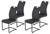 4er-Set Esszimmerstühle, anthrazit/schwarz, ergonomisch, bis 120 kg
