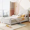A child's bedroom with a white bed, decorated in soft pink and beige tones. Náhled obrázku produktu