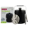 A black ice bucket with a silver lid and tongs, next to its packaging. Produktbild-Vorschau