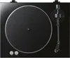 A top-down view of a black turntable. Produktbild-Vorschau