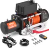 A VEVOR 13,500 lb electric winch and its accessories are displayed on a white background. Náhled obrázku produktu