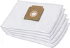 A stack of five white vacuum cleaner bags with brown cardboard connectors. Produktbild-Vorschau