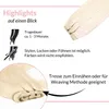 Image shows highlights of hair extensions with text descriptions. Produktbild-Vorschau