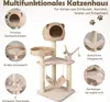 COSTWAY 121 cm hoher Kratzbaum, Kletterbaum mit Katzenhöhle Produktbild-Vorschau 5