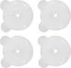 Four white plastic duvet clips arranged in a 2x2 grid on a white background. Voir les images du produit