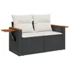 5-tlg. Garten-Sofagarnitur mit Kissen Schwarz Poly Rattan Produktbild-Vorschau 4