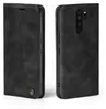 A black flip case for a smartphone is shown from two angles. Produktbild-Vorschau