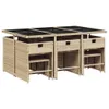 The Living Store 11-tlg. Garten-Essgruppe mit Kissen Beige Produktbild-Vorschau 4