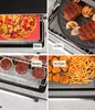 Collage showing different cooking functions of an oven: pizza, grilling steaks, baking muffins, and air frying fries and nuggets. Anteprima dell’immagine prodotto