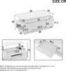 Diagrams and measurements of a white coffee table. Voir les images du produit