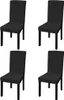 vidaXL Stretch Chair Covers Straight 4 ks Black Náhled obrázku produktu 5