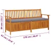 vidaXL Truhenbank mit Kissen 170 cm Massivholz Akazie -  Produktbild-Vorschau 12