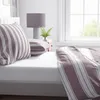 Bettwäsche Set 155x220 cm Violett Gestreift Baumwolle Produktbild-Vorschau 3