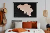 MuchoWow® Wandteppich Wandbehang Karte - Belgien - Rosa Produktbild-Vorschau 4